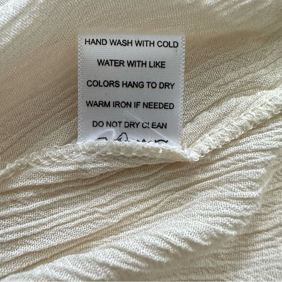 Velzera Dress Cream Brown Red Blue Embroidered Bell Sleeve Tunic Boho Medium NEW - Picture 11 of 12